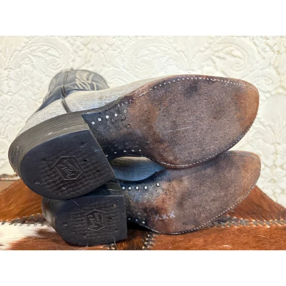 Vintage Black Label Tony Lama Cowboy Boots size 7 B women’s size 8 1/2 - Picture 6 of 10